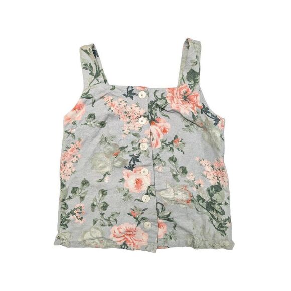 Mango Causal Women's Blue with Roses Summer Top Size M - Picture 1 of 4